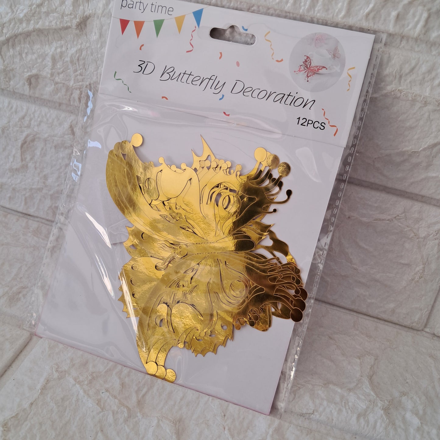 12pc Gold Butterfly Deco - Design might slightly differ