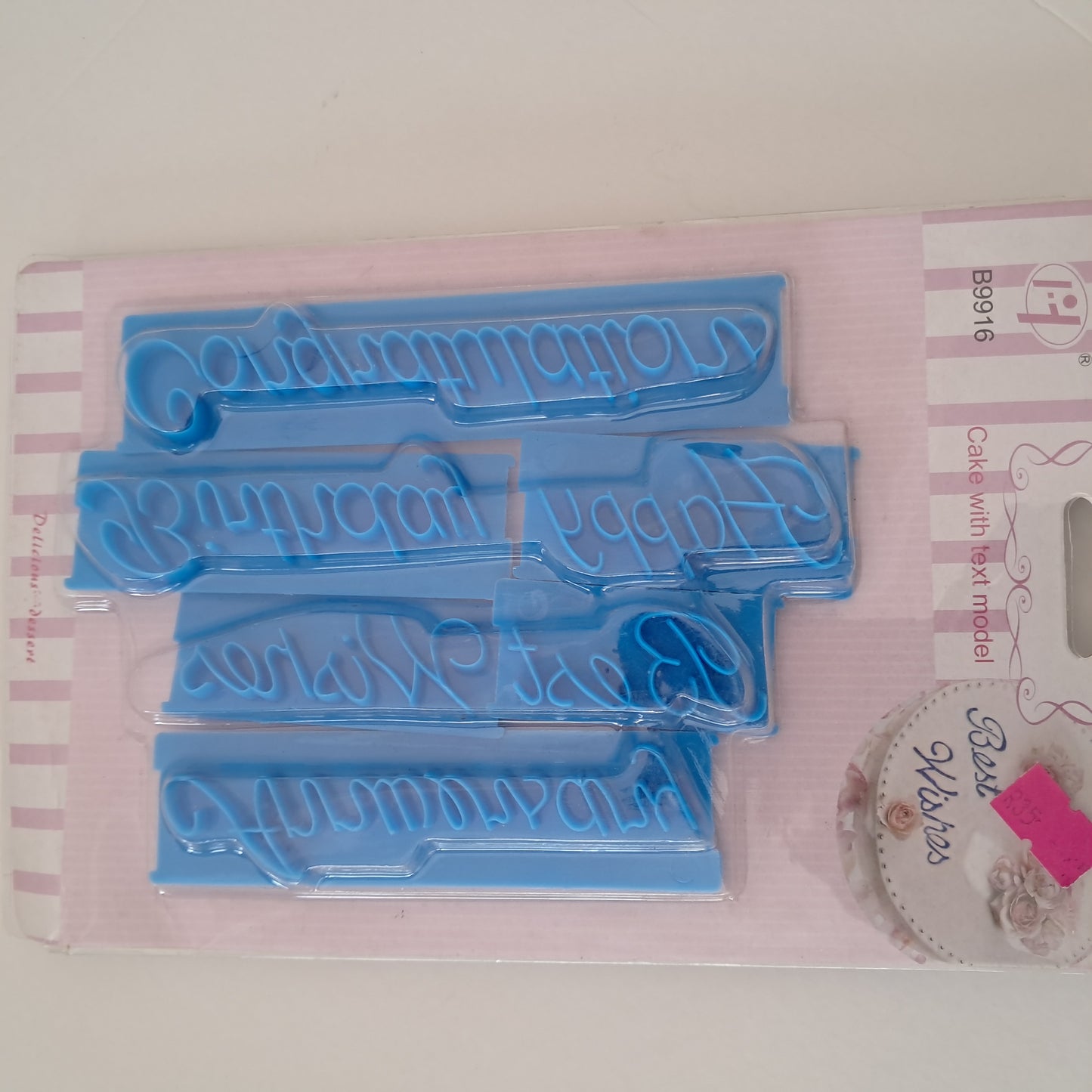 6pcs Cake Decoration, Handwritten Phrase Letter Fondant Stamp