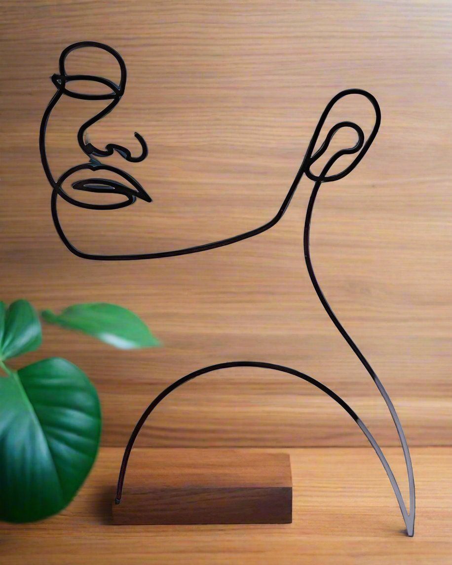 Cake Topper Line Art Minimalist Lady
