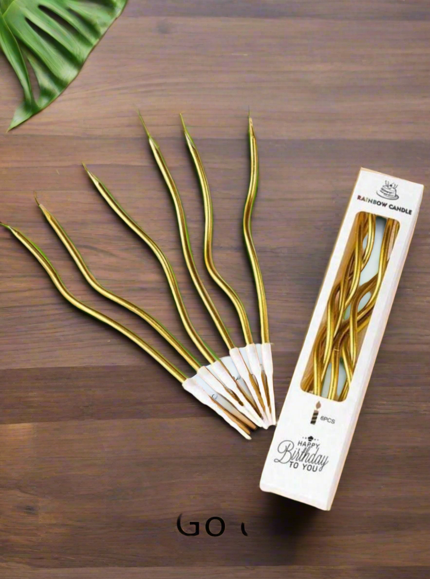6pc Gold Candles