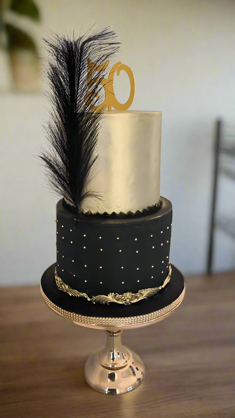 Black/Gold birthday cake