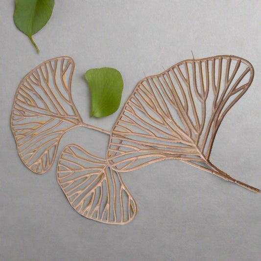 3pc Gingkoes artificial leaves