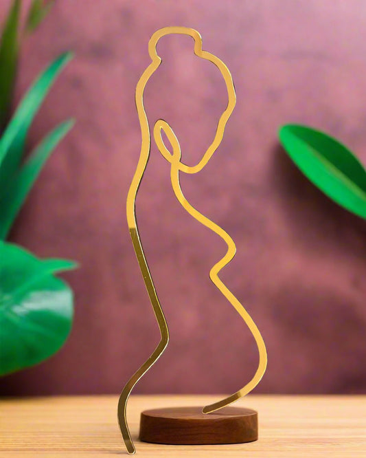 Line Art Acrylic Cake Topper Pregnant